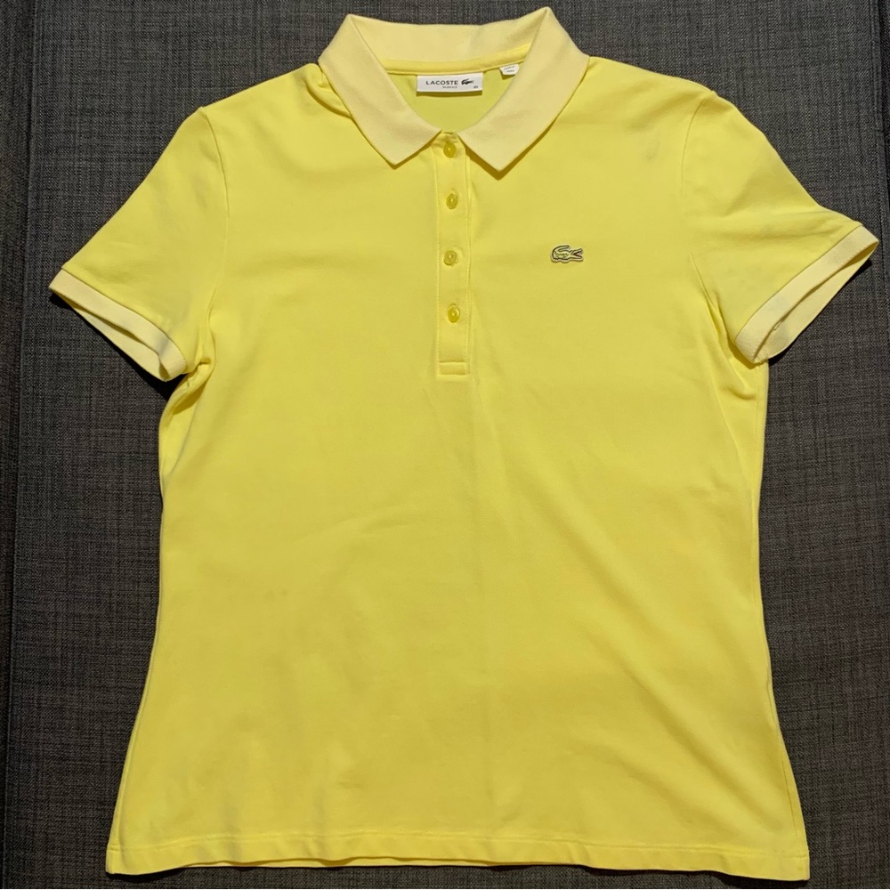 Lacoste Slim Fit Stretch Cotton Pique Polo (Yellow - Size 40 (M))